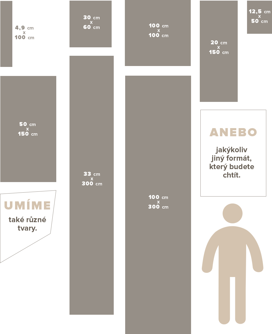 Umíme různé tvary a zvládneme jakýkoliv formát.